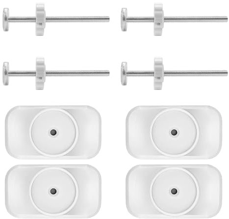 8pcs Baby Gate Extension Rods Kit, 4 Pet Stair Gate Screws with 4 Dog Gate Wall Protector, Baby Gate Threaded Spindle Rods for Protecting Baby Pet