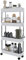 Bricozone Carrello Portaoggetti Salvaspazio a 4 Ripiani con Ruote Struttura in Acciaio e Plastica per Cucina Bagno Lavanderia Camera e Salotto 40 x 13 x 85 cm (Bianco)