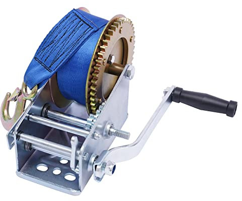 Handseilwinde 10M 1588kg Seilwinde 5cm Bandbreite für Werkstatt Garage Anhänger Holz usw