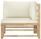 TJROO Terrassenmöbel Modulares Ecksofa Gartensofas Terrassenmöbel mit Cremeweiß Kissen für den Außenbereich Modulares Design für Terrasse Loungeset aus Bambus