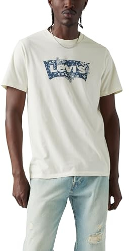 Levi's Men's Classic Graphic Tee Bw Bandana Egret Neutrals M