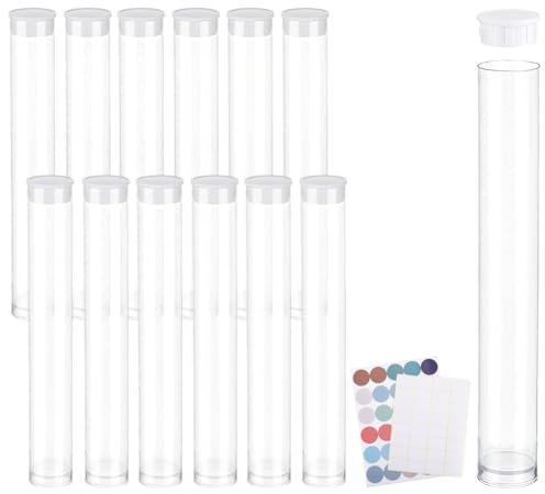 PH PandaHall 20 Pack Clear Plastic Tube Empty Storage Tubes with Lid 13cm Long Round Tubes Transparent Tube Container Test Tube for Seed Beads Bath Salt Candy Party Favors Craft Storage