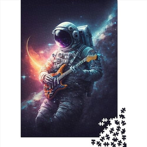 Astronaut Gitarre spielen 45 Puzzle aus Pappe, für Kinder und Erwachsene ab 12 Jahren, 70 x 50 cm, 1000 Teile
