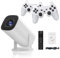 P30 Max Projector With 2 Wireless Controllers, Mini Moive Projector with Retro Games Games, 4k Smart HD Auto Keystone Video Game Console Projector with 14 Emulators, Gamepad (P30 MAX-64G)