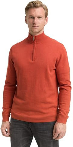 Tom Tailor Herren 1048018 Troyer Strickpullover mit Kaschmir-Anteil (1er Pack)
