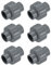 QUARKZMAN 6 Pcs 1/2 Union PVC Raccord De Tuyau (Socket x Socket) Raccord Union PVC Slip Adapter Schedule 40, Joint Torique EPDM, Gris