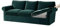 Ektorp Stretch-Samt-Bezug-Set mit separaten Sitz- und Rückenkissen, Gummiband, 7-teilig, für 1/2/3/4-Sitzer, Armeegrün, groß, 3-Sitzer