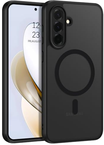 BENTOBEN für Samsung A56 5G Hülle mit Mag-Safe, Magnetisch Handyhülle für Samsung Galaxy A56 5G Durchscheinende Matt Anti-Fingerabdruck Handyhülle Rückseite Dünn Stoßfest Schutzhülle, Schwarz