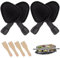 Poêle à raclette triangulaire antiadhésive, 4 pièces, avec 4 spatules en bois, pour la maison, la cuisine et le camping