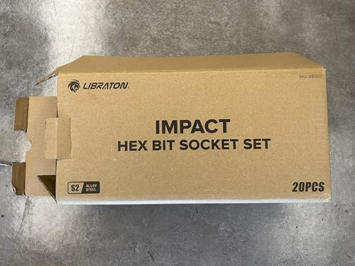 LIBRATON Impact Hex Bit Socket Set, 1/2 Dr, S2 Steel, Metric & SAE 20PCS (H5-H19 & 1/4-3/4) High Torque Sockets for Professional Mechanics & Automotive Repair (XPE Storage Cases)