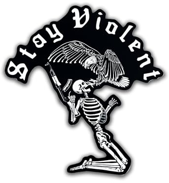 Brothers in Arms - Sticker „Stay Violent“ – Premium Vinyldruck – 10cm x 6,5cm – wasserfester Aufkleber für Trinkflaschen, Spinttüren etc. – Bundeswehr- & Militär Design
