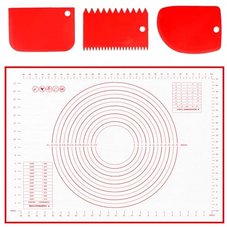 Alyvisun Spianatoia per Impastare Silicone, 70x50cm Tappetini Stendipasta | Antiscivolo Tappetino Silicone Riutilizzabile Cucina Accessori Per Biscotti, Impasti, Pizza