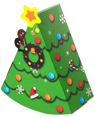 Bosiyrggrl Christmas Tree Shape Candy Box DIY Biscuit Snack Baking Packaging Box Children'S Gift Green