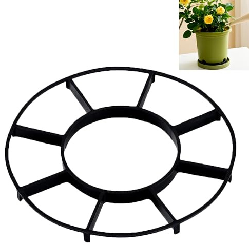 Smaoqingji Sottovasi per Piante Vassoi Piante - Set da 4 Pezzi, Nero, Sottovasir Plastica Rotondi, Adatti a Tutti I Tipi di Vasi da Interno ed Esterno, Contenitori da Giardino