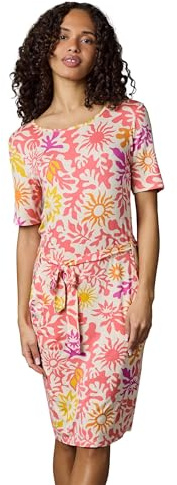 Ragwear Damen Sommerkleid leichtes Kurzarm Midikleid mit Taillenband und Taschen Taggiana Print YOUMODO XS-6XL