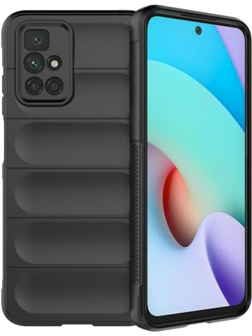 Techsuit für Xiaomi Redmi 10 Xiaomi Redmi 10 2022 Hülle mit Stoßfest, Militärschutz, Erhöhte Kanten, Kameraschutz, Samtfutter, Anti Fingerabdruck, Magic Shield Series, PC TPU Hybrid, Schwarz