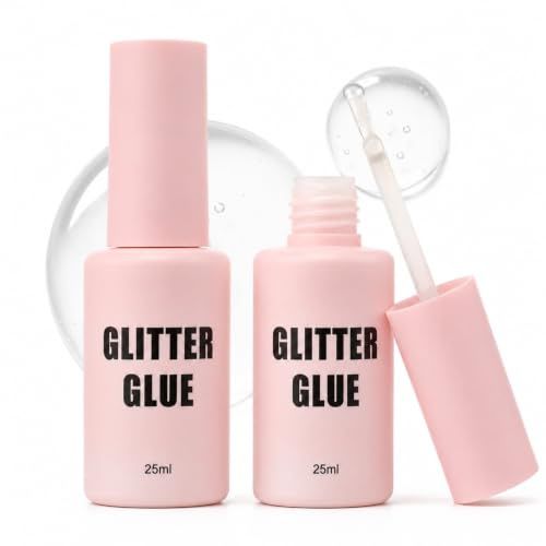 2PCS Body Glue for Glitter Tattoos, Glitter Glue, Skin Glue & Bedazzle Glue for Face Gems,Rhinestones,Odourless & Non Toxic, Suit for Skin Chunky Makeup,Parties, Music Festival, Carnival, Cosplay