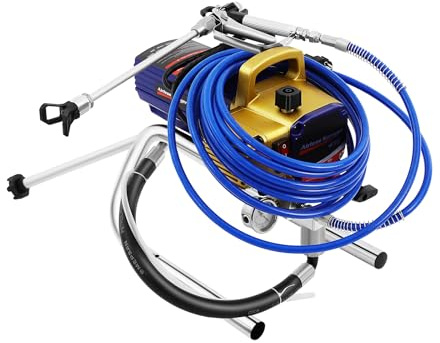 Pulverizador Airless Pintura 1500W 3300PSI, Pistola de pintura sin aire con manguera 8m, Spray pintura eléctrica para paredes techos vallas, para interiores exteriores muebles puertas, boquilla 517