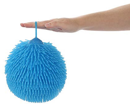 Toi-Toys Puffer Bälle mit Noppen, Blau – Fidget Toys Anti-Stress-Spielzeug Bälle für Kinder, elastischer Ball, Kugeln mit Spitzen zum Drücken für Kinder, zum Üben, Squeeze – ca. 18 cm