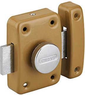 THIRARD - Verrou à bouton Trident pour porte intérieure, acier, époxy bronze