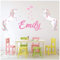 azutura Custom Name Unicorns & Hearts Wall Sticker Personalised Kids Room Decal available in 8 Sizes Digital