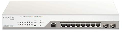 D-Link Nuclias Cloud-Managed DBS-2000-10MP Switch 8 x 10/100/1000 (PoE+) + 2 x Gigabit SFP - PoE+ (130 W)