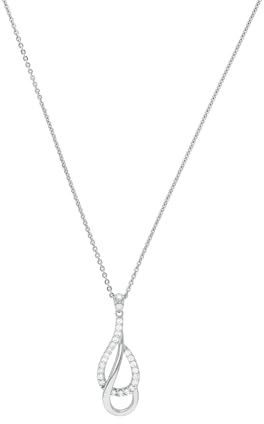 Amor Kette mit Anhänger 925 Sterling Silber Damen Halsschmuck, mit Zirkonia synth., 50 cm, Silber, Kommt in Schmuck Geschenk Box, 2026234