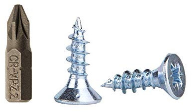 200 tornillos para madera de acero chapado en zinc, 5,0 x 16 mm, tornillos de cabeza Pozi-Drive, sujetadores, tornillos avellanados (200 unidades)