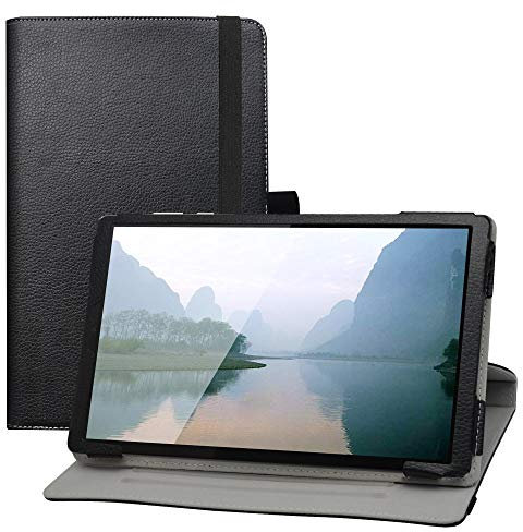 LFDZ Funda para Lenovo Tab M10,Cuero Sintético Rotación de 360 Grados de Función de Soporte para 10.1 Lenovo Tab M10 HD (2nd Gen) TB-X306X Tablet,Negro