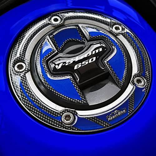 Resin Bike Adesivi Moto compatibile con Suzuki V-Strom 650 XT ABS 2020 2021 Blu Metallizzato. Protezione Tappo Serbatoio da Urti e Graffi. Adesivo Resinato con Effetto 3D