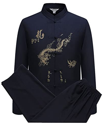keephen Chinese Clothing Tang Suit - Traditional China Ancient Costume Martial Arts Tangzhuang Kung Fu Long Sleeve/Short Sleeve Jacket Suits Shirt Outfit Uniform for Men