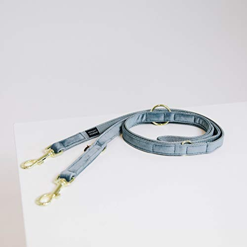 Kentucky - Samt Hundeleine - Hellblau - 200cm