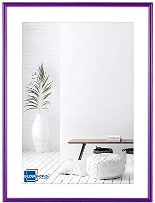 Bildershop-24 Kunststoffrahmen modern Bilderrahmen, (18 X 24 cm) lila, inkl. Tischaufsteller
