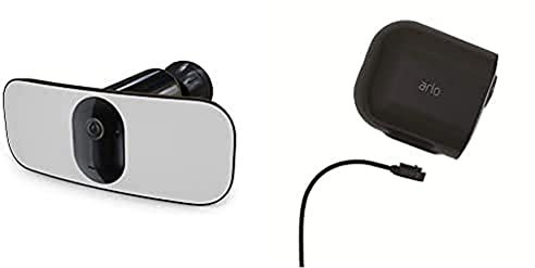 Arlo Pro 3 Outdoor Floodlight Überwachungskamera und Außenladekabel Bundle - schwarz
