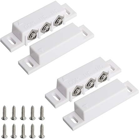 Aoje-Link, 2 set di interruttori magnetici RC-31, normalmente aperti e chiusi, senza allarme per porte e finestre, interruttore magnetico per porta, interruttore magnetico a contatto