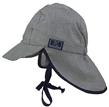 PICKAPOOH Baby/Kinder Sonnenhut/Sonnenmütze Tom Bio-Baumwolle, Streifen Marine-306, Gr. 46