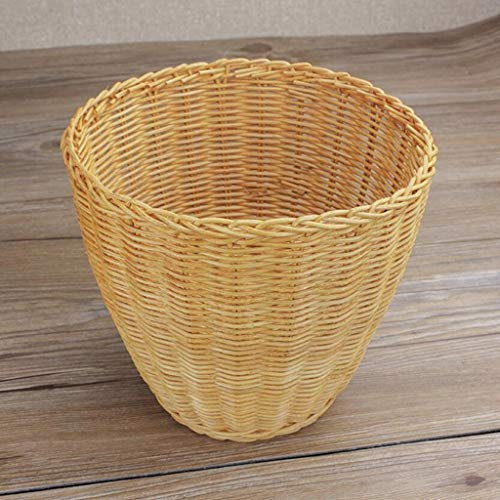 WXJLYZRCXK Poubelle À Pédale, Poubelle En Rotin Mini Bureau Poubelle Créative Paniers Cuisine Bambou Petite Table Poubelle Plante Rotin Matériel Fait À La Main,Jaune