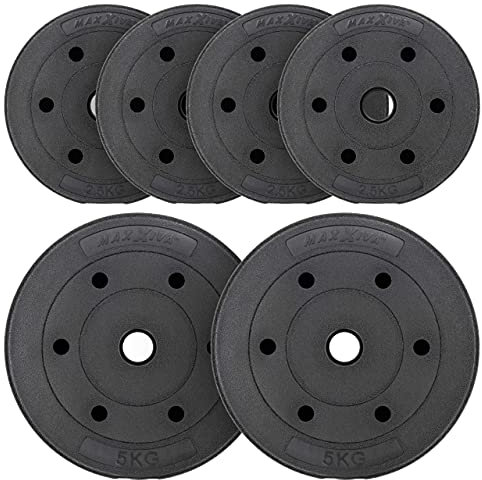MAXXIVA Hantelscheiben-Set Zement 20 kg 8 Ersatzgewichte für Muskelaufbau Krafttraining Fitness-Zubehör Gewichtheben