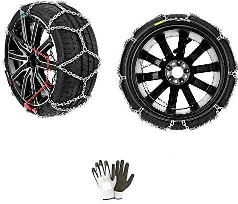 Schneeketten für Reifen 215-16, Felge 16 Zoll (16108), Gruppe 24,5, 1 Paar Ketten für SUV, Transporter, Wohnmobile und Geländewagen, kompakte Kettenglieder 16 mm, zugelassene Kette, Lampa Notfall Eis