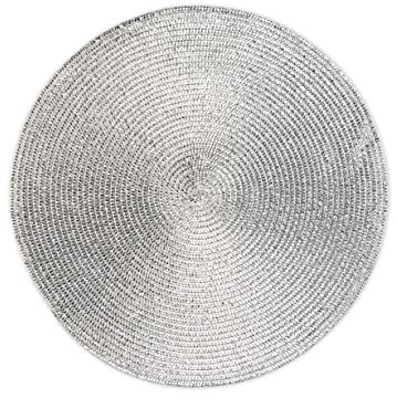 Excelsa Set di 6 tovagliette rotonde, diametro 36 cm, in polipropilene, colore: argento