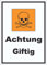 Aufkleber Gefahrensymbol Achtung giftig Totenkopf A9 (37x52mm)