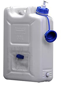 hünersdorff hünersdorf | 816710 Hygiene Kanister | 22l Wasserkanister inkl. 250ml Seifenspender + Ablasshahn | natur