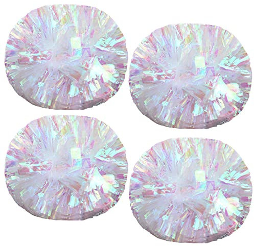 Hlonon 4 Stück Cheerleader-Pompons aus Kunststoff, für Sport, Tanz, Cheerleading für Sport, Teamgeist, Jubeln (Regenbogen, 50 g)