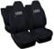 Auto Accessori Lupex | Autositzbezüge kompatibel mit Up von 2011 bis 2024 mit integrierten Kopfstützenbezügen, Schwarz, Made in Italy, Polycotton, gestickter Auto-Name, vorne und hinten