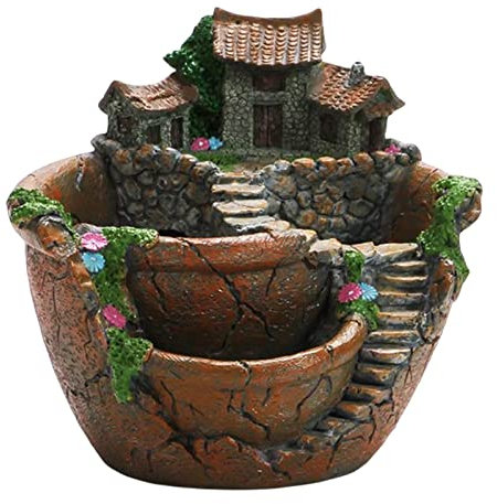 Vaso da Fiori per Piante grasse, Vaso da Fiori Creativo dal Design del Giardino delle Fate per, Arancia