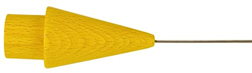 Bestlivings Seilspanngarnitur Wand zu Wand 5m, Kegel in Holz Gelb, Draht Garnitur als Aufhängung für Gardinen, Vorhänge, Fotos, Bilder, Kleiderbügel