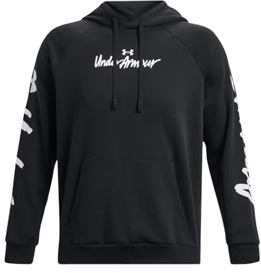 Under Armour Rival Graphic Hoody Training Men's, (001) Black/White, XL