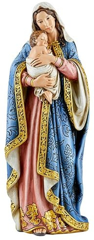 Avalon Gallery Ave Maria Collection Figur handbemalte katholische Harzstatue, 21,6 cm, Madonna und Kind Figur