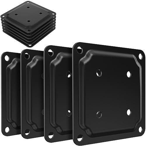 ForoGore 4 x 4 Wood Post Plate Connector, Powder-Coated Decking Post Base, Wood Fence Post Anchor Base, Deck Porch Railing Support Base(8 Pack)