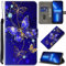 GLANDOTU Motorola Moto G22 6.5 inch Phone Case, Stand Flip PU Leather Case with [Credit Card Holder],Folio Book Protective Cover Case for Motorola Moto G22 Case-Diamond butterfly